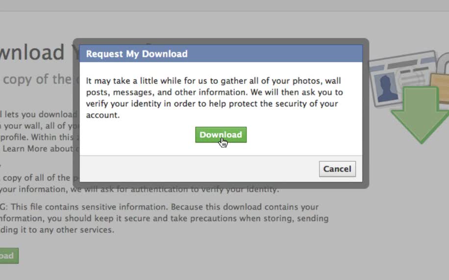 Facebook Herunterladen aller Daten
